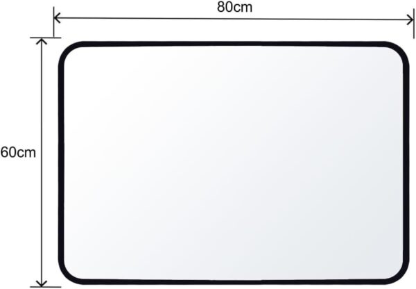 Bathroom Black Framed vanity mirror with Curved Edge - Image 6