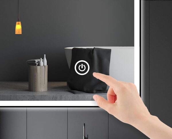 LED Vanity Rectangle Mirror with Touch Sensor, Frameless Anti-Fog - Image 2