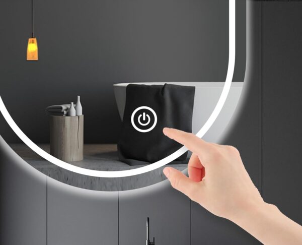 Oval LED Vanity Mirror with Defogging and Touch Sensor - Image 6