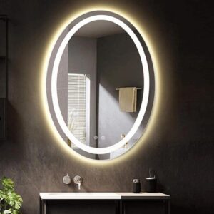 Bathroom Illuminated LED Oval Mirror with touch sensor and defogging