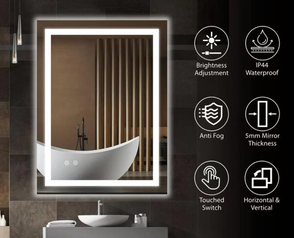 Bathroom Vanity LED Mirror with touch sensor and defogging - Image 3