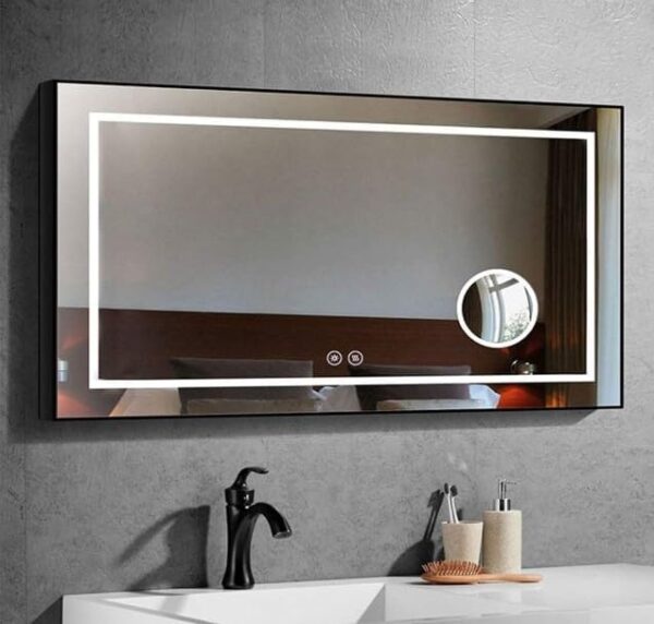 Illuminated Bathroom LED Mirror with Magnifying Glass