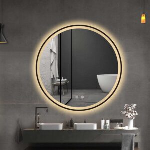 LED Bathroom Vanity Round Mirror with Touch Sensor and Defogging
