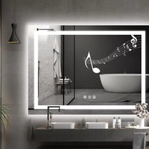 Bathroom LED Mirror with Bluetooth Speaker and Defogging